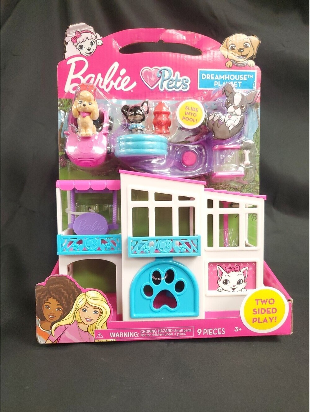 Barbie Pet Dreamhouse 2-Sided Playset 10-pieces Include Pets and Accessories NEW